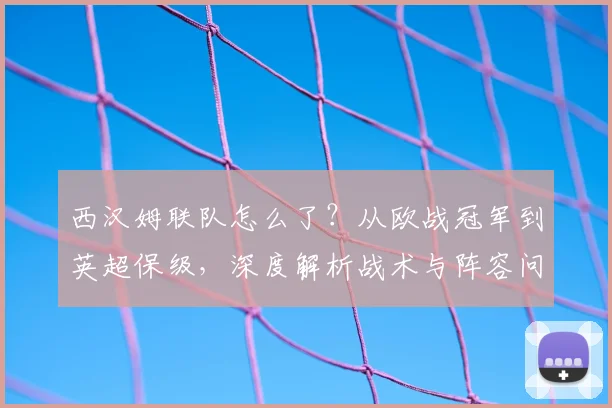 西汉姆联队怎么了？从欧战冠军到英超保级，深度解析战术与阵容问题
